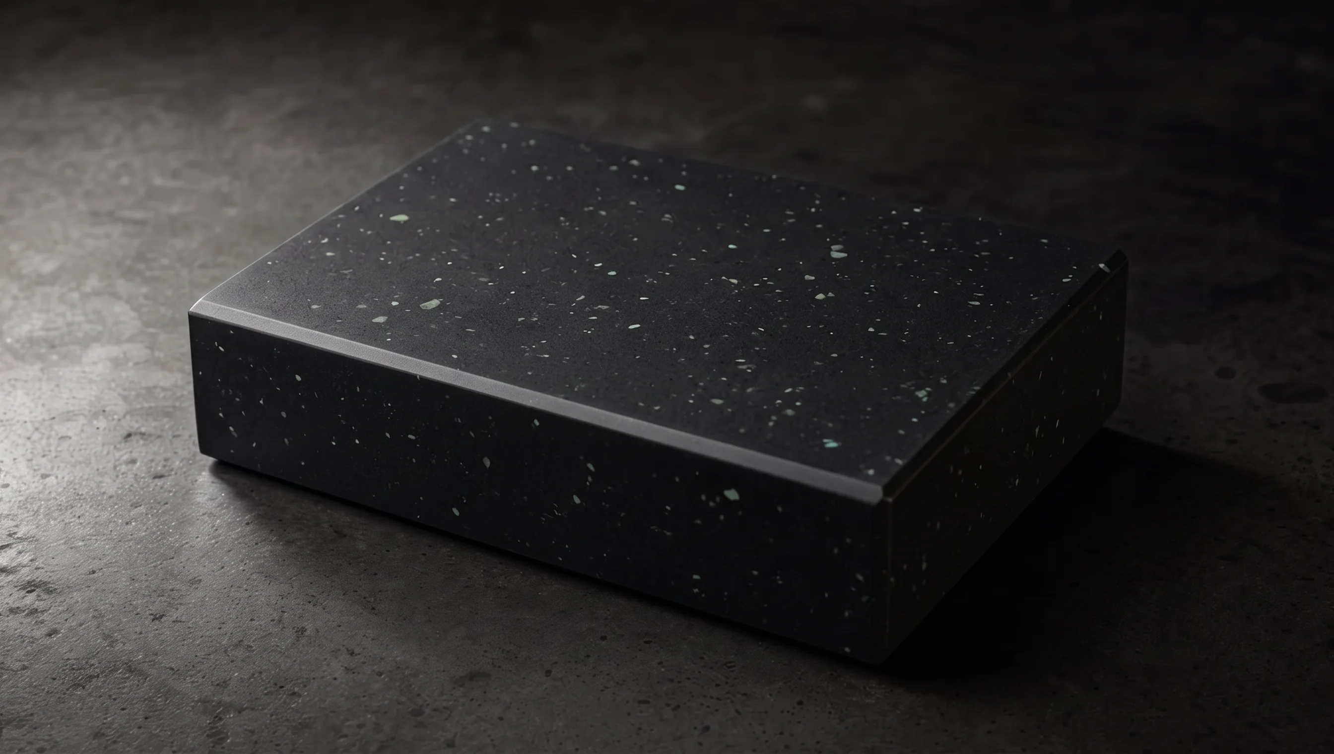 RCT near-black composite block, studio lit